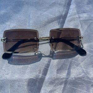 Stylish Brown Rectangular Sunglasses